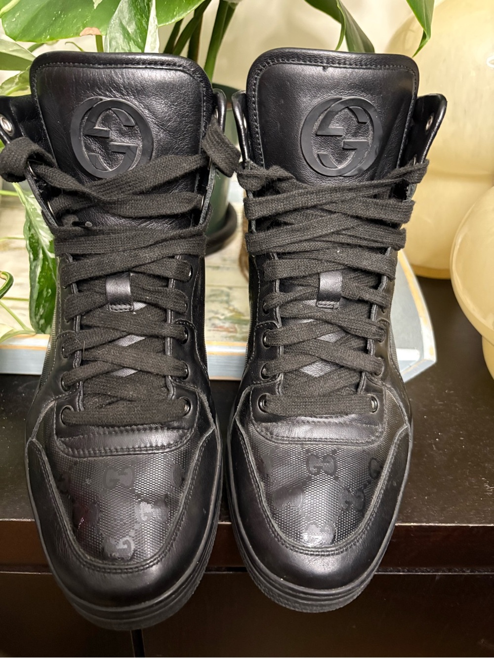 Gucci GG Imprime Black High Top Sneaker 224778 - Picture 2 of 10